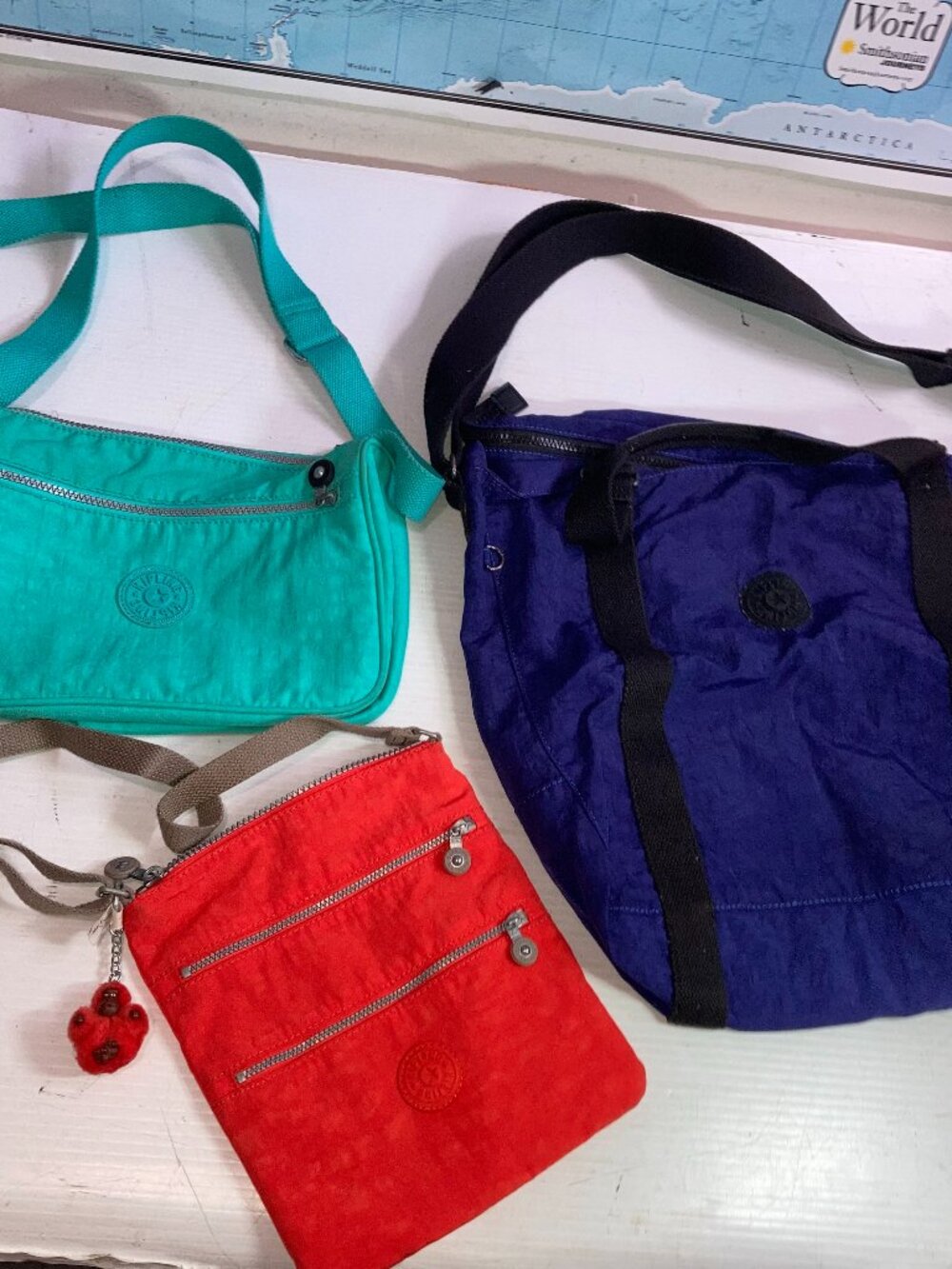 Kipling 2 Crossbody Bags 1 Duffle Bag Zip Pockets Lot of 3